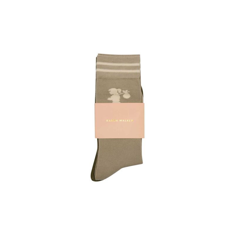 Karen Walker Runaway Girl Socks - 2 Pack Sage Olive image number 1